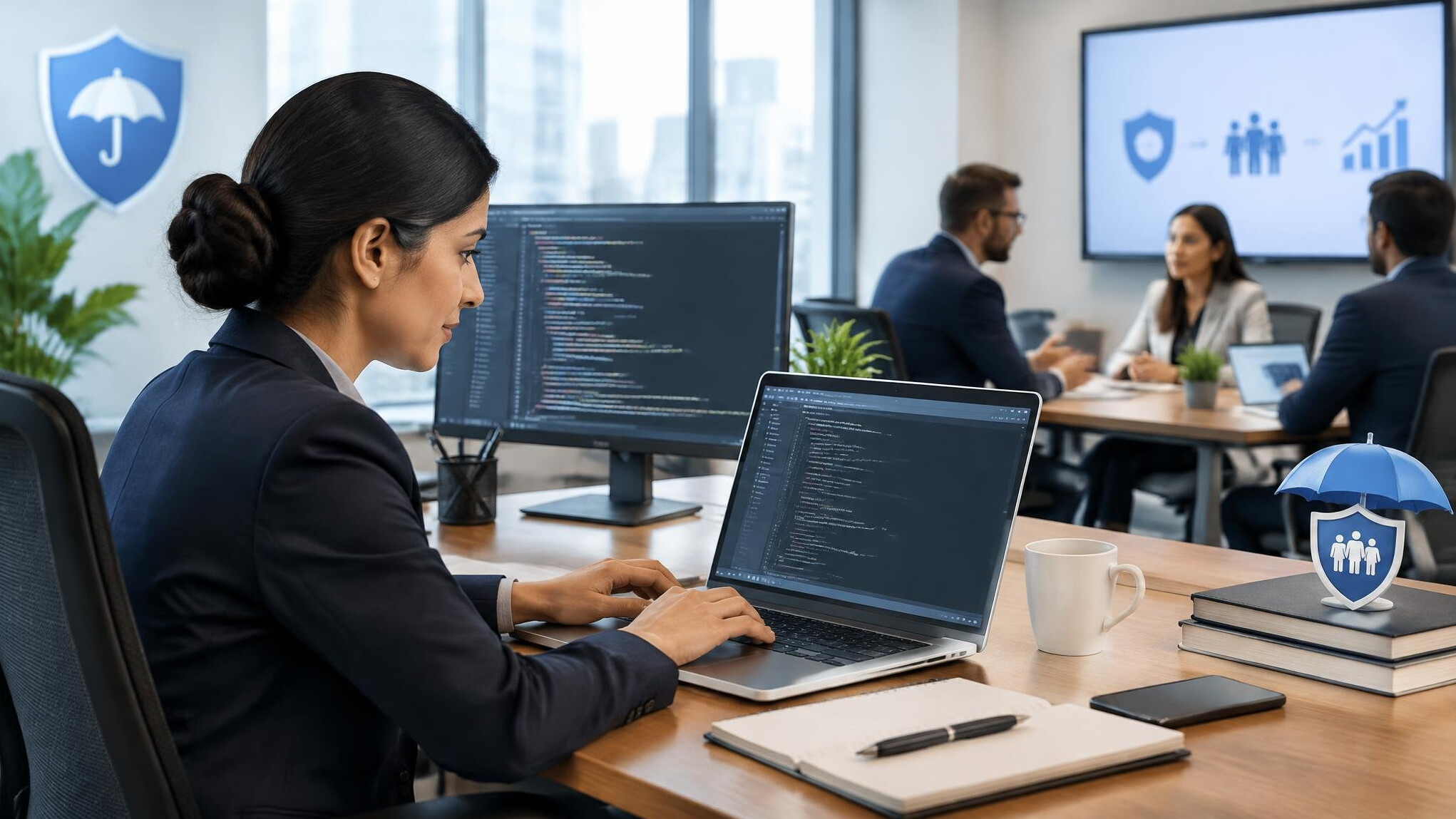 insurance professional at desk