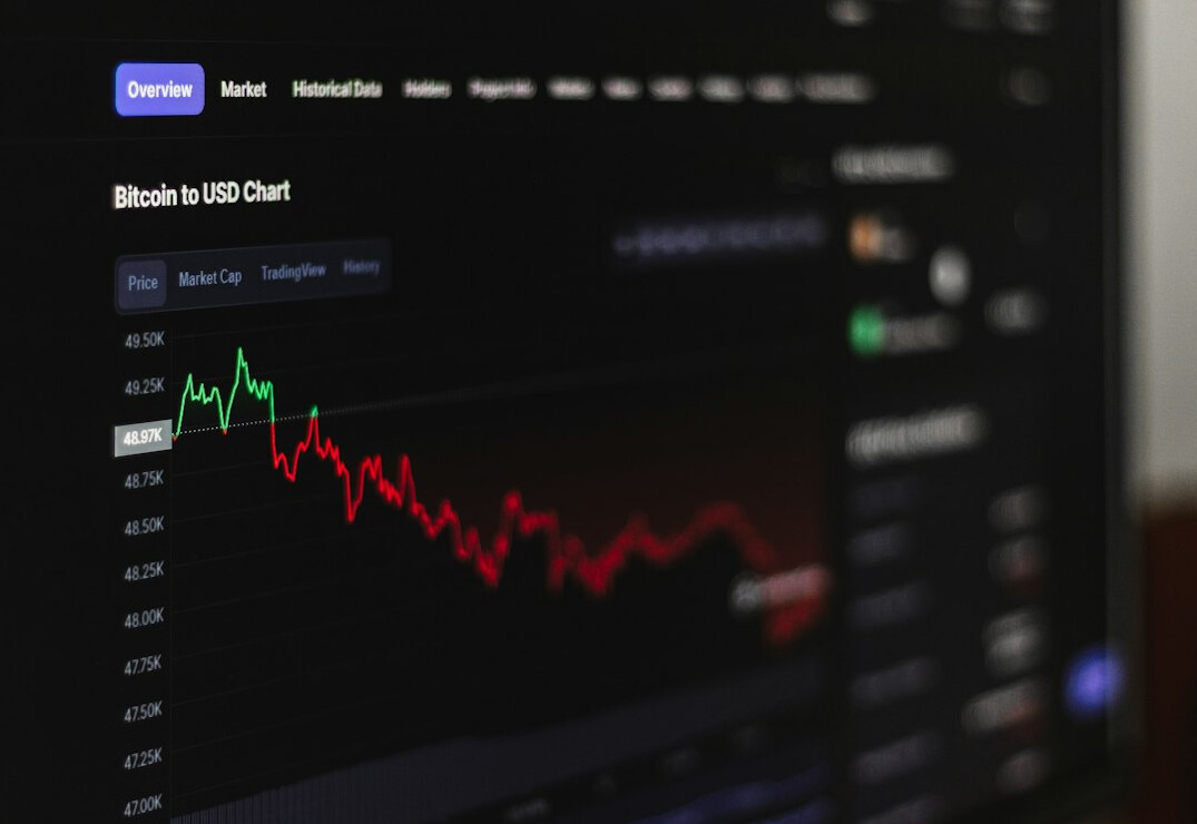 data charts on computer